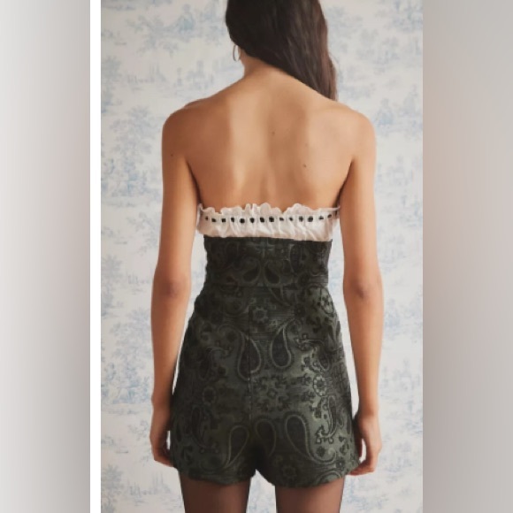 URBAN OUTFITTERS Kimchi Blue Antoinette Paisley Strapless Romper size large - Picture 5 of 11